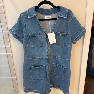 NWT Show Me Your Mumu Ranch Romper in French Blue- perfect for Cowboy Carter!